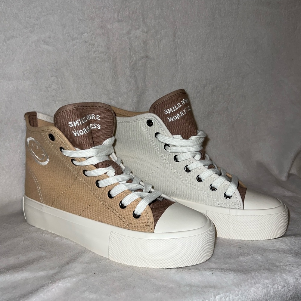Two-Tone High-Top Sneakers